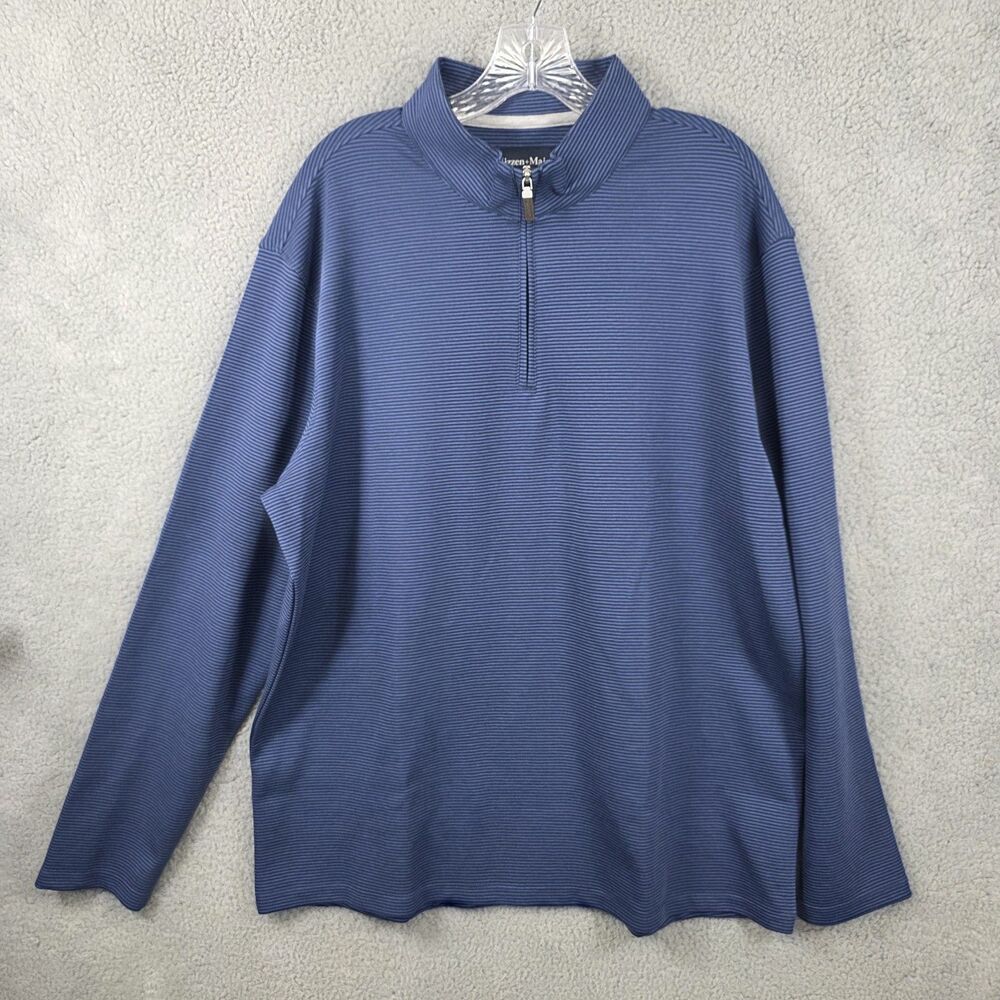 Mizzen+Main Men’s Navy Blue Quarter‑Zip Pullover Performance Blend Size XL
